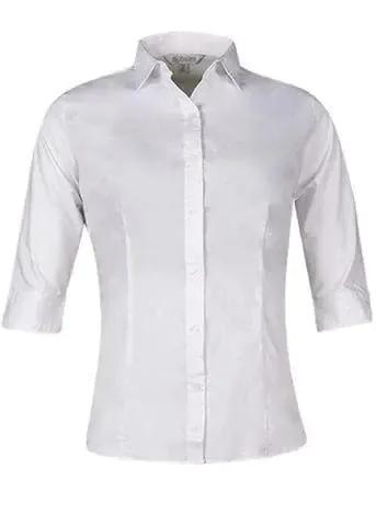 Aussie Pacific Ladies 3/4 Sleeve Shirt 2903T Corporate Wear Aussie Pacific White 4